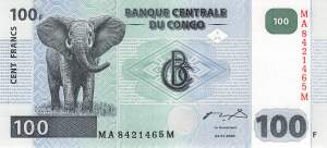 Kongo p.92A 100 Francs 2000